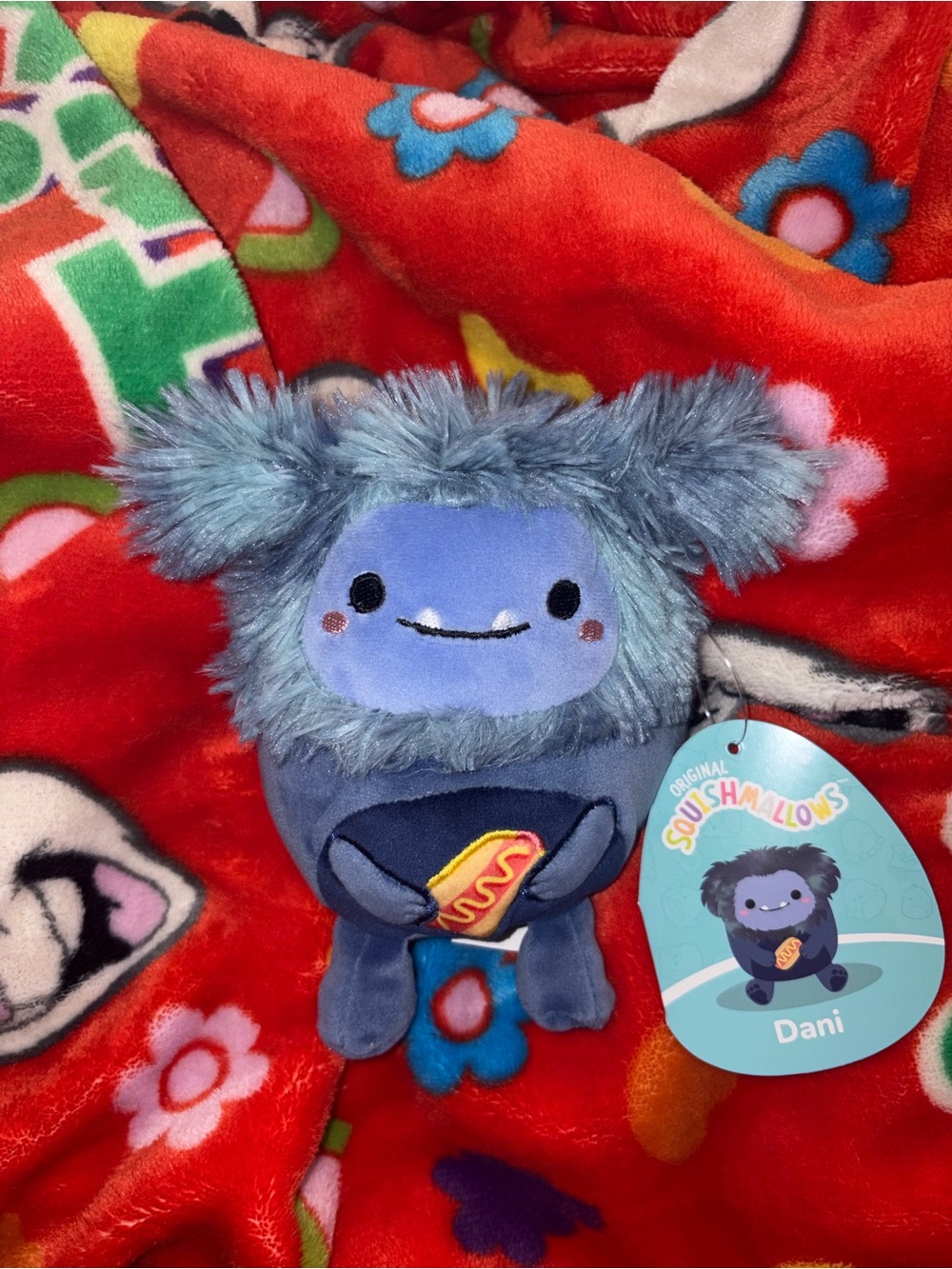 Squishmallows Dani 4.5” Bigfoot Hot Dog Fourth of July Edition NEW QUICK SHIP